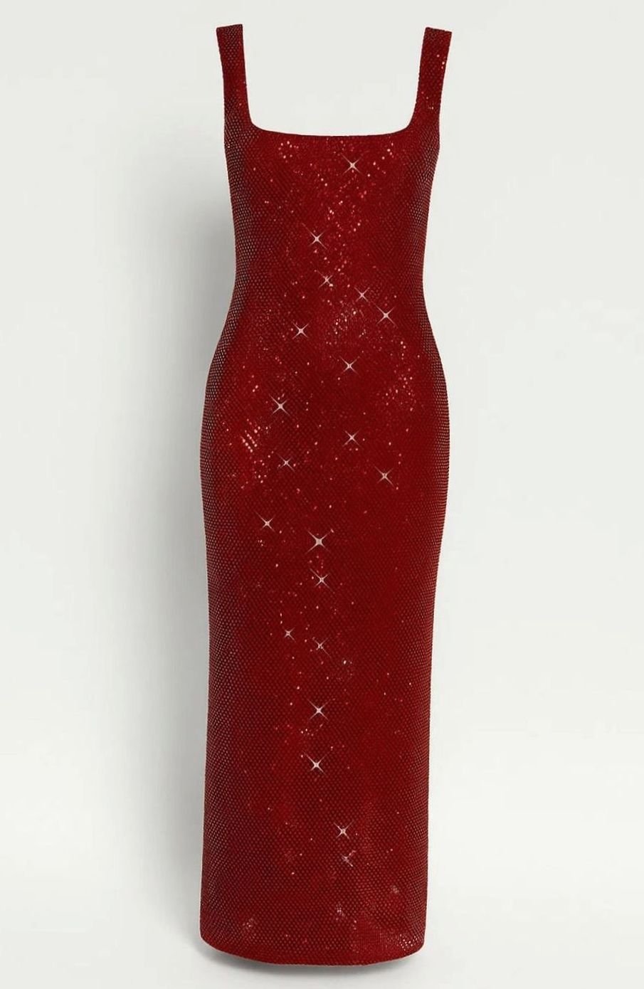 Women's Open-Back Square-Neck Sequin Maxi Dress