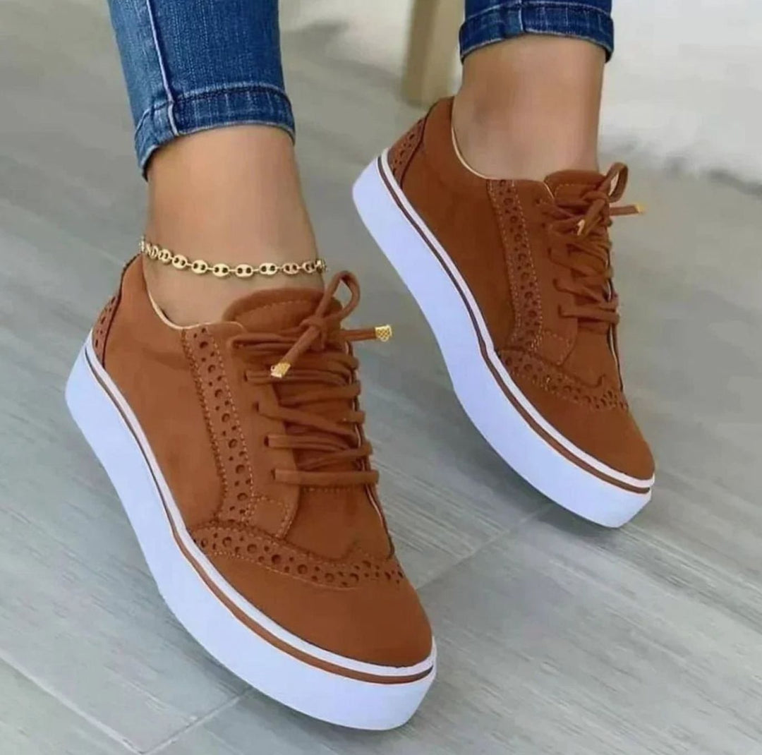 Women's Orthopedic Brogue Lace-Up Platform Sneakers