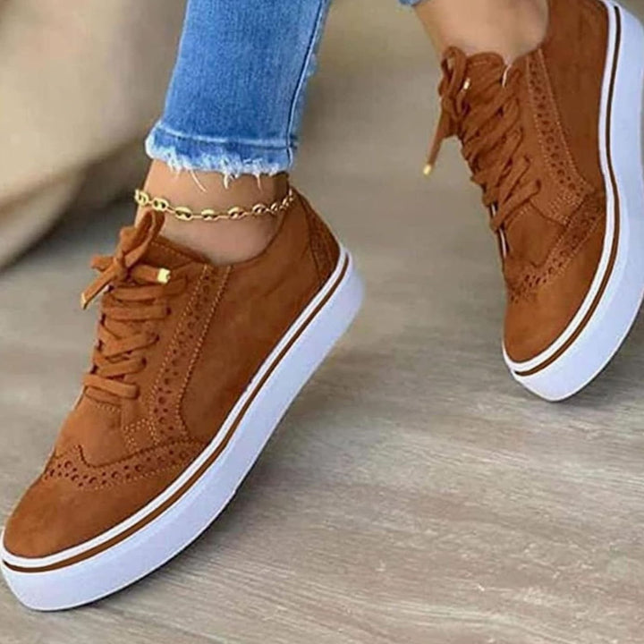 Women's Orthopedic Brogue Lace-Up Platform Sneakers