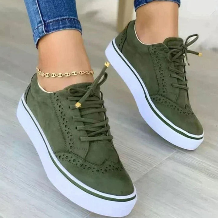 Women's Orthopedic Brogue Lace-Up Platform Sneakers