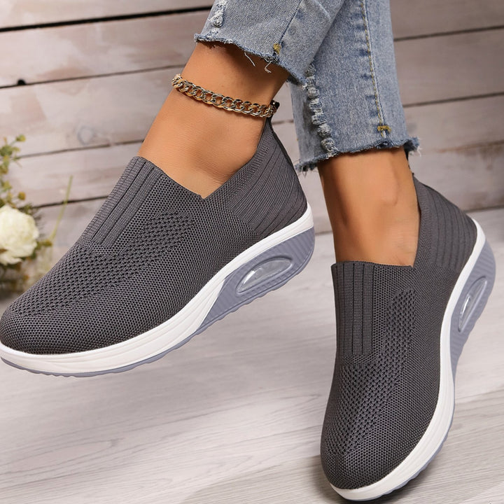 Women's Orthopedic Slip-On Knit Sneakers Arch Support - Gray