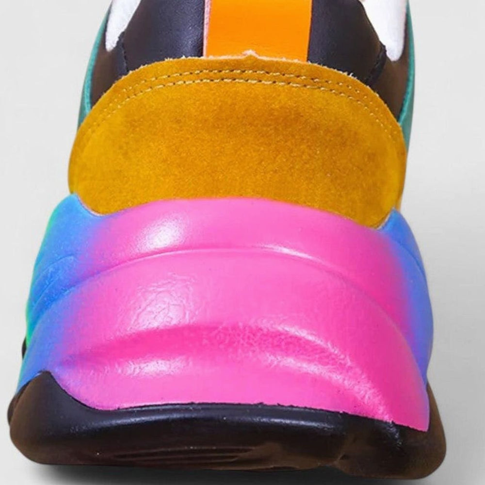 Women's Orthopedic Sneakers Rainbow Sole Lace-Up Chunky Shoes