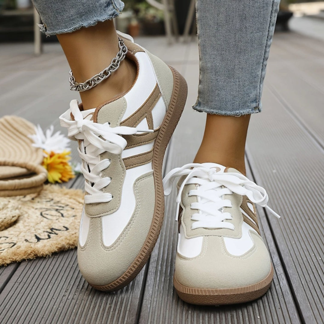Women's Orthopedic Sneakers Wide-Toe Lace-Up Low-Top Casual Shoes