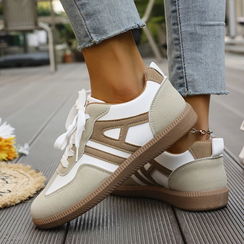 Women's Orthopedic Sneakers Wide-Toe Lace-Up Low-Top Casual Shoes