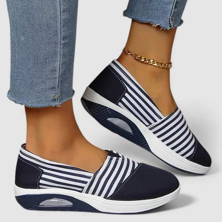 Women's Orthopedic Striped Slip-On Platform Sneakers