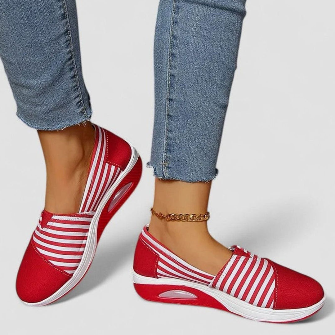 Women's Orthopedic Striped Slip-On Platform Sneakers
