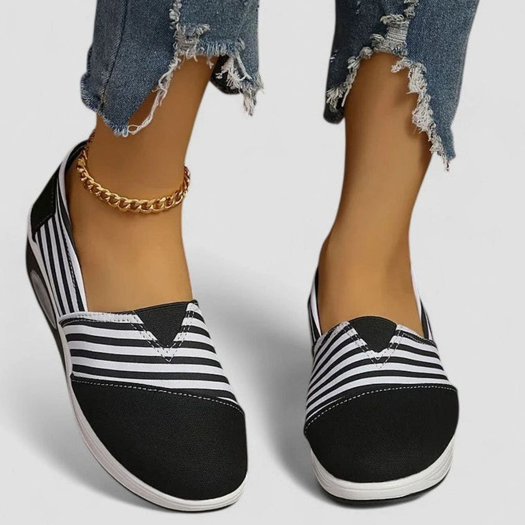 Women's Orthopedic Striped Slip-On Platform Sneakers