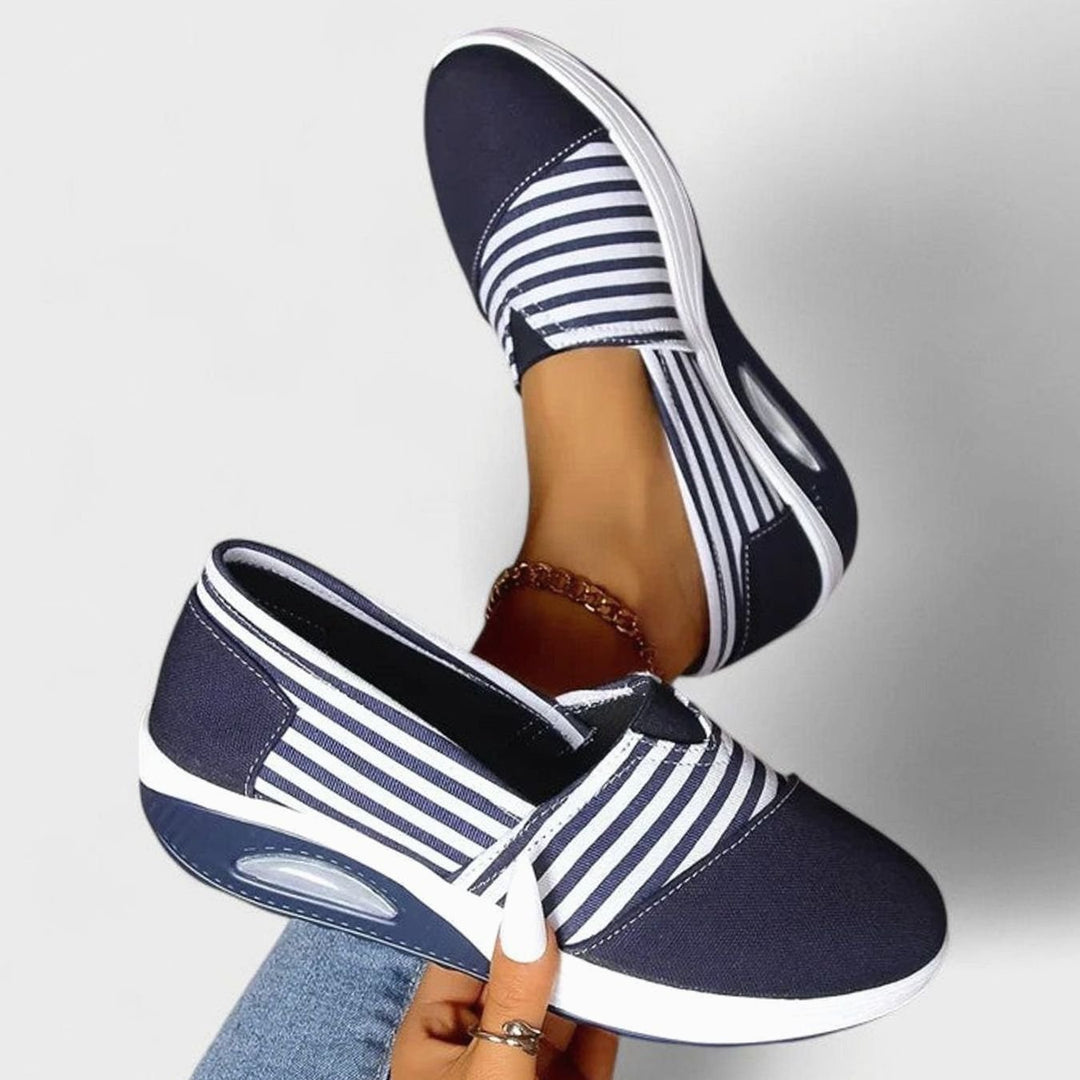 Women's Orthopedic Striped Slip-On Platform Sneakers