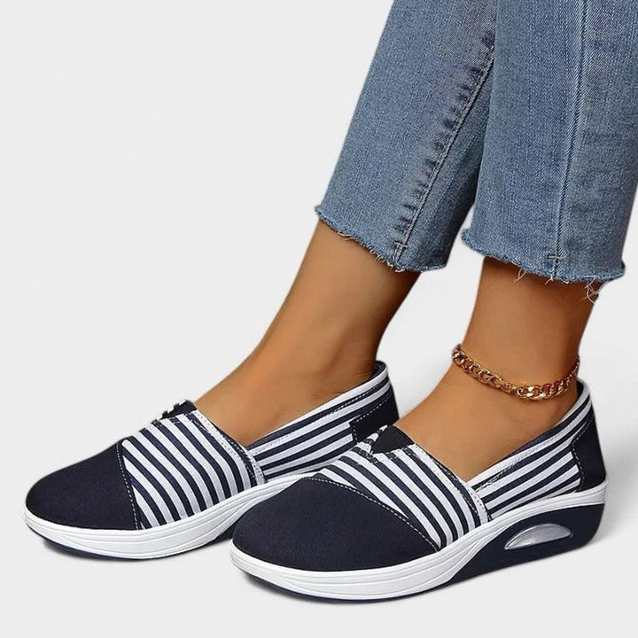 Women's Orthopedic Striped Slip-On Platform Sneakers