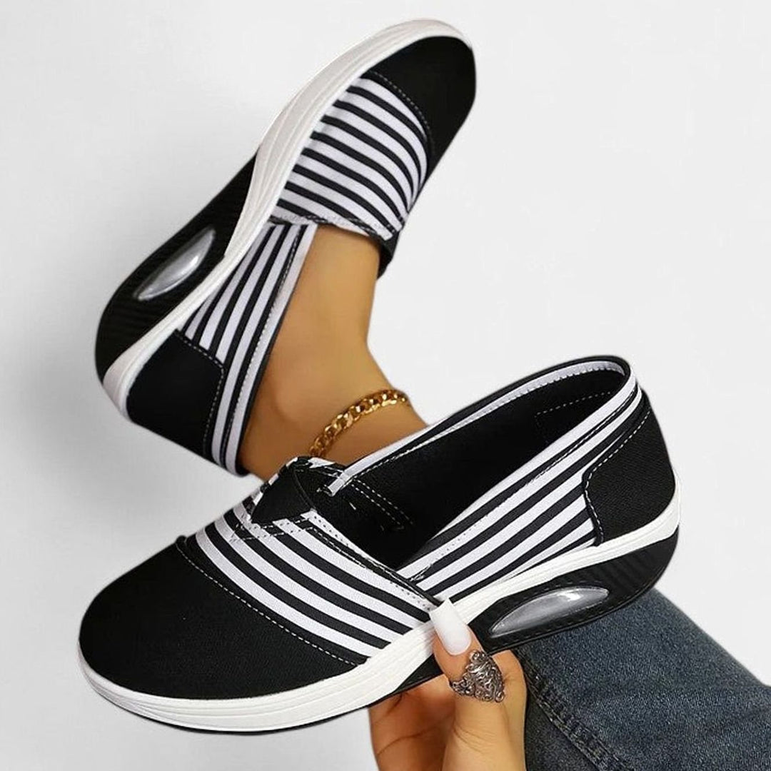 Women's Orthopedic Striped Slip-On Platform Sneakers