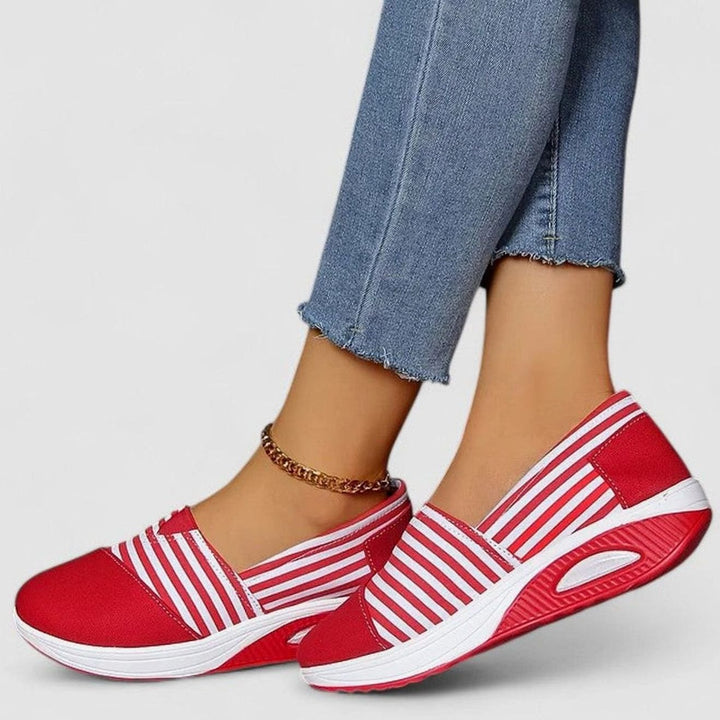 Women's Orthopedic Striped Slip-On Platform Sneakers