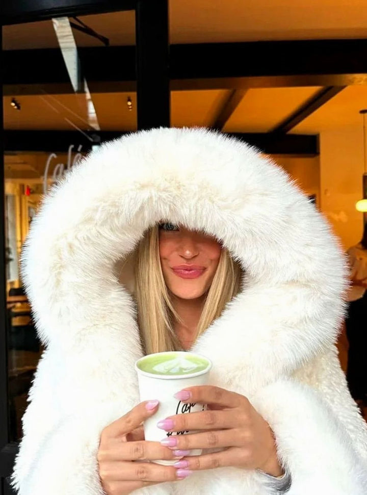 Women's Oversized Faux Fur Hooded Casual Coat