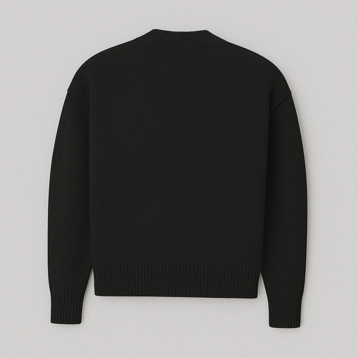 Women's Oversized Heart Motif Crew Neck Knit Sweater