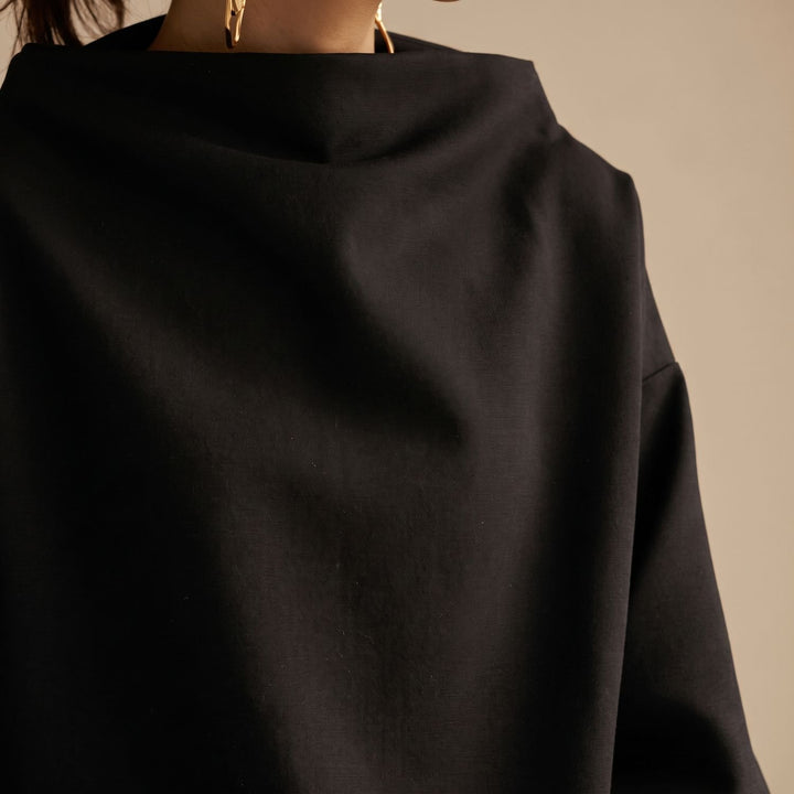 Women's Oversized High-Neck Soft Knit Sweater Top