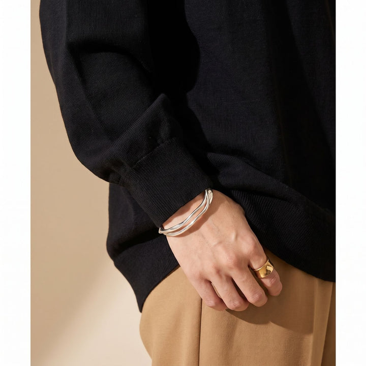Women's Oversized High-Neck Soft Knit Sweater Top