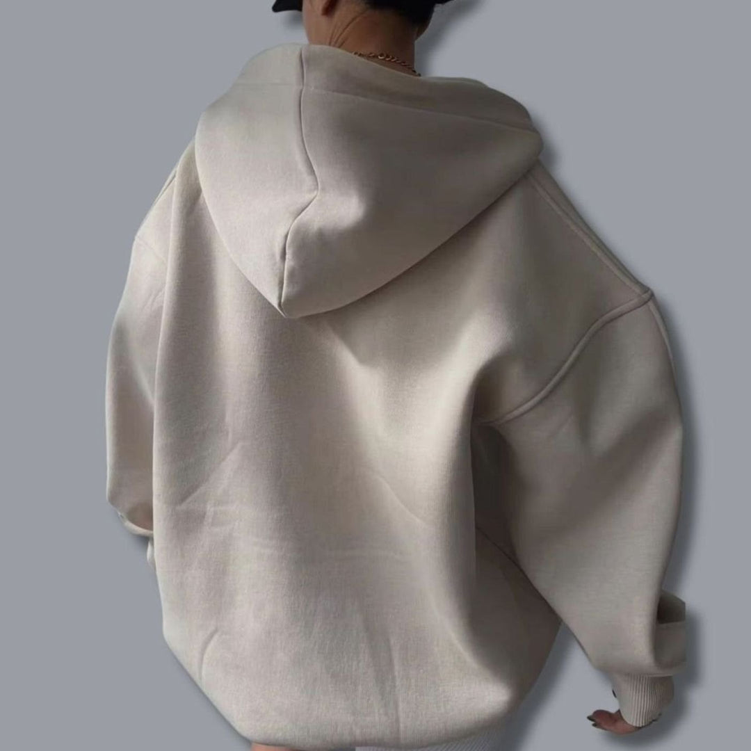 Women's Oversized Notch-Neck Pullover Hoodie Sweatshirt