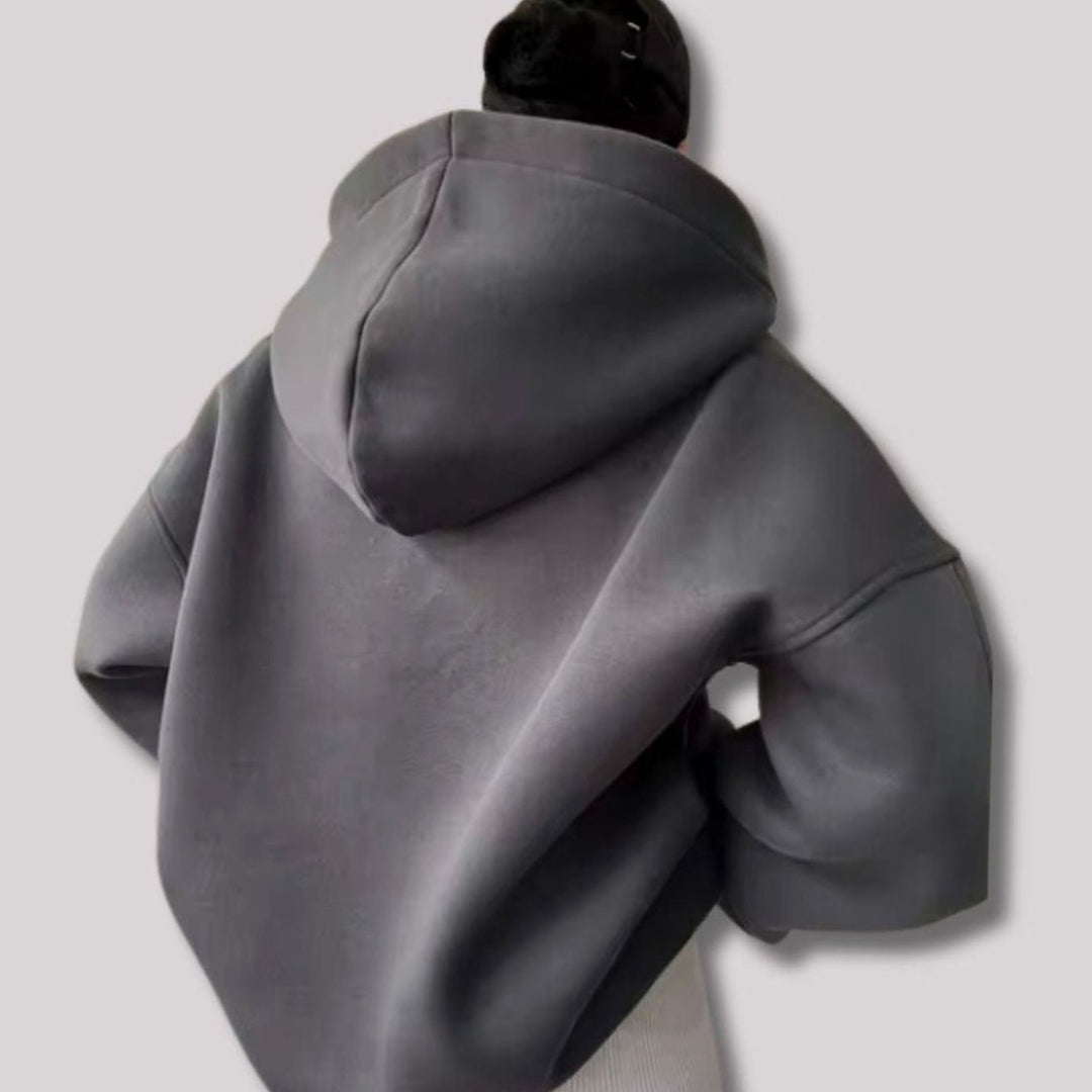 Women's Oversized Notch-Neck Pullover Hoodie Sweatshirt