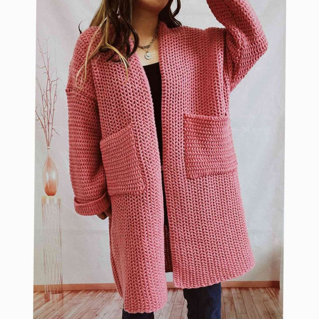 Women's Oversized Open-Front Chunky Knit Cardigan Sweater