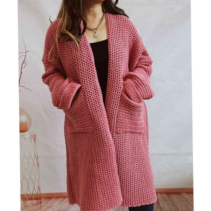 Women's Oversized Open-Front Chunky Knit Cardigan Sweater