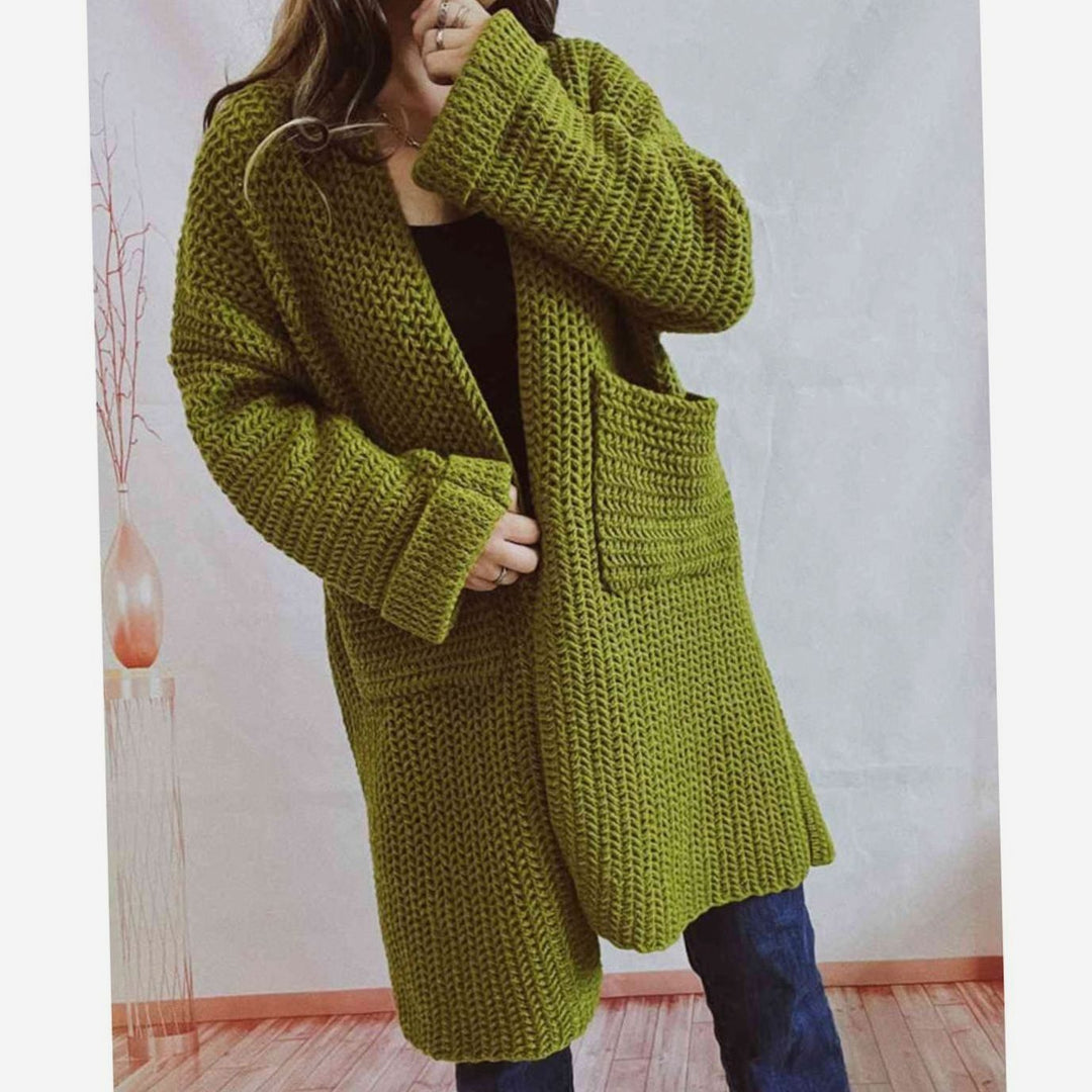 Women's Oversized Open-Front Chunky Knit Cardigan Sweater