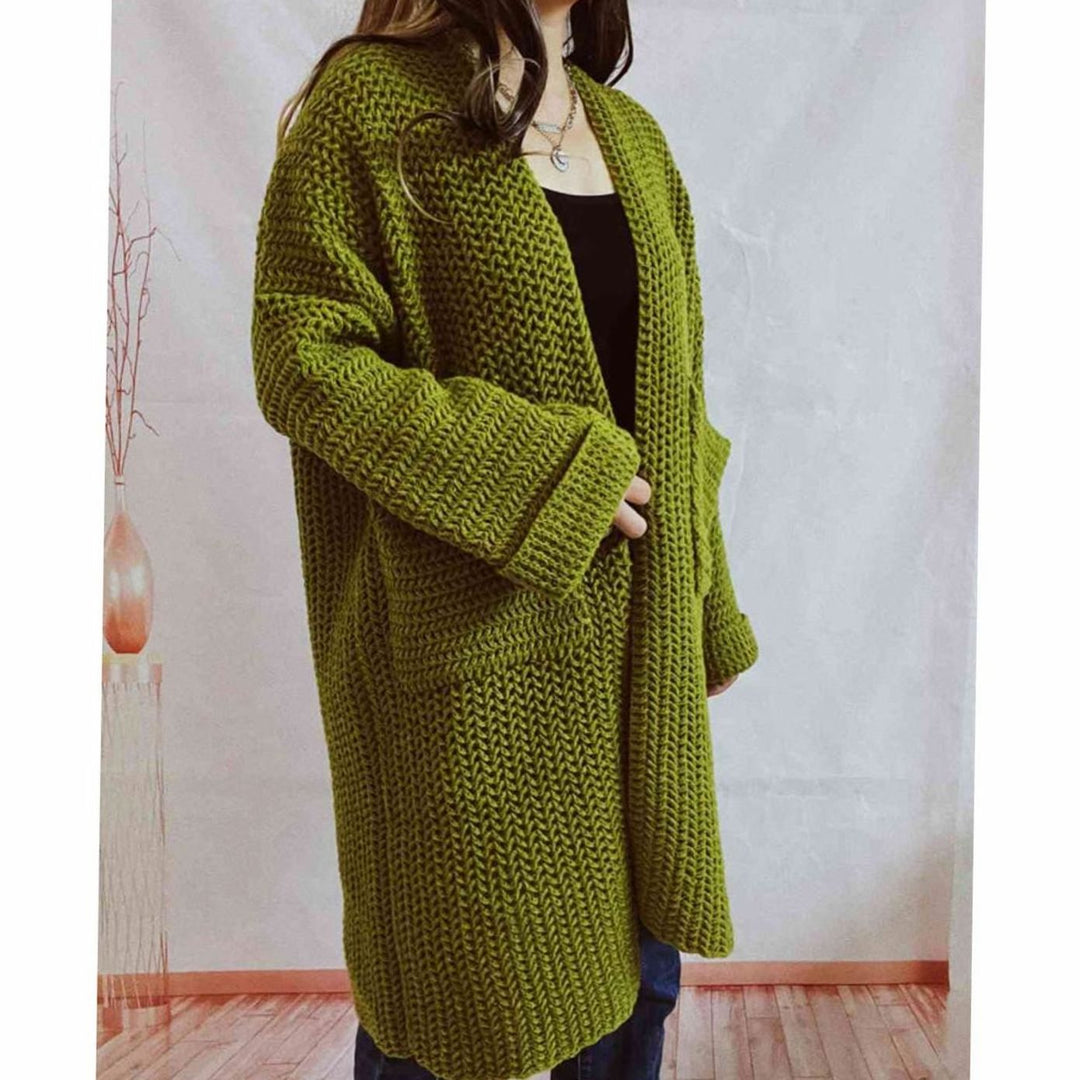 Women's Oversized Open-Front Chunky Knit Cardigan Sweater