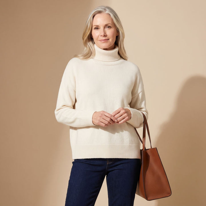 Women's Oversized Turtleneck Soft Knit Pullover Sweater
