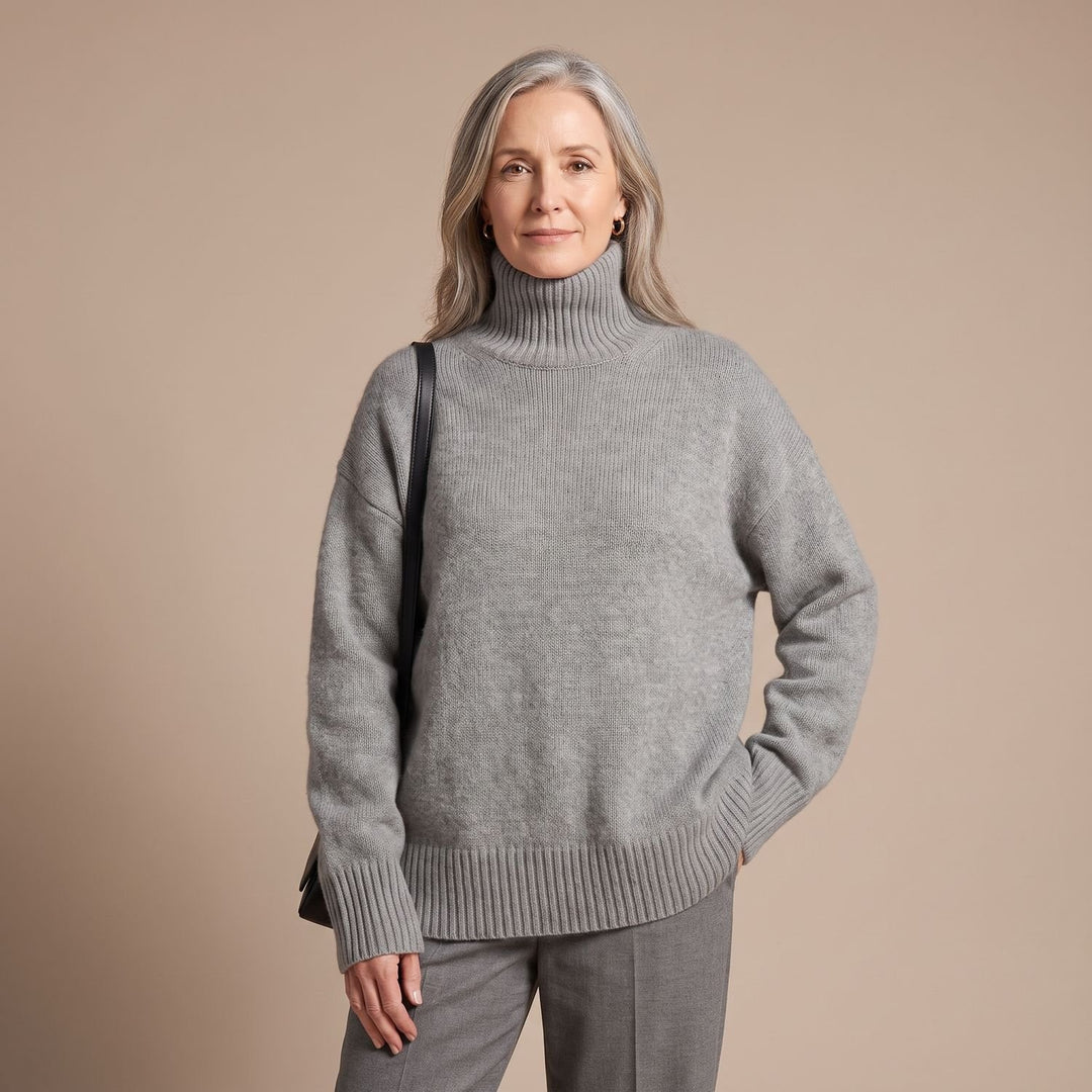 Women's Oversized Turtleneck Soft Knit Pullover Sweater