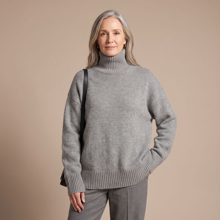 Women's Oversized Turtleneck Soft Knit Pullover Sweater