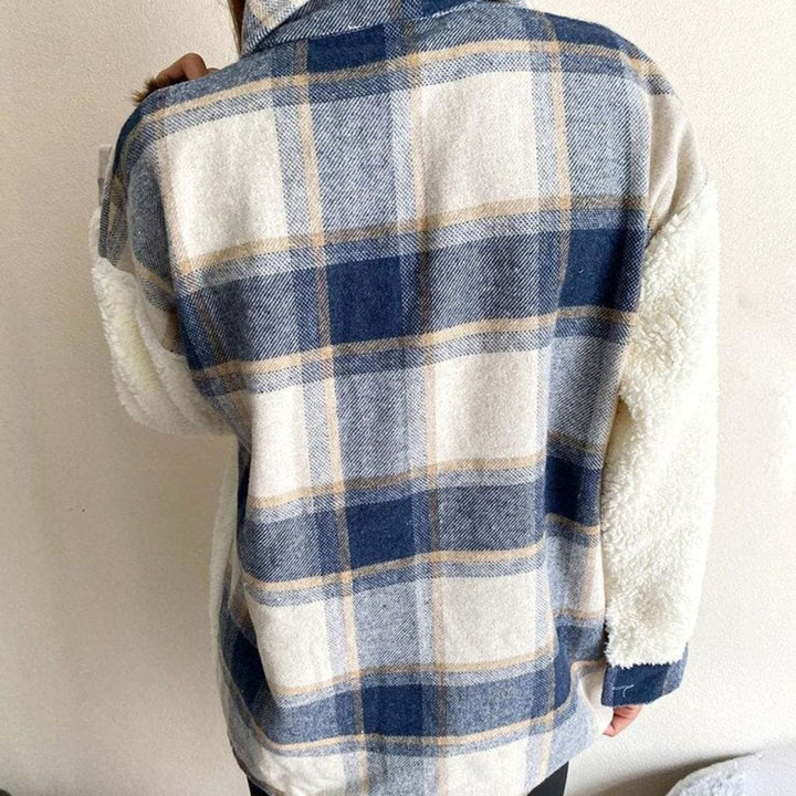 Women's Plaid Sherpa-Lined Button-Up Shacket