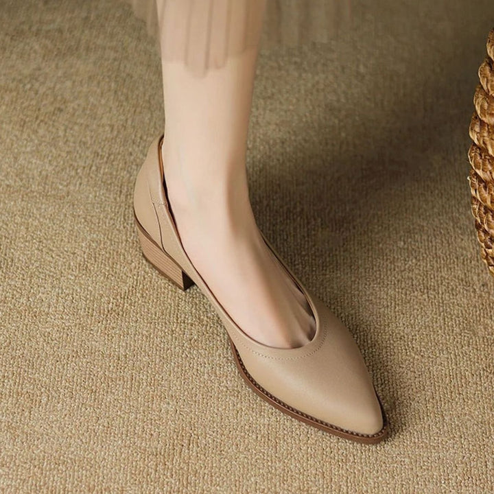 Women's Pointed-Toe Block Heel Dressy Slip-On Pumps
