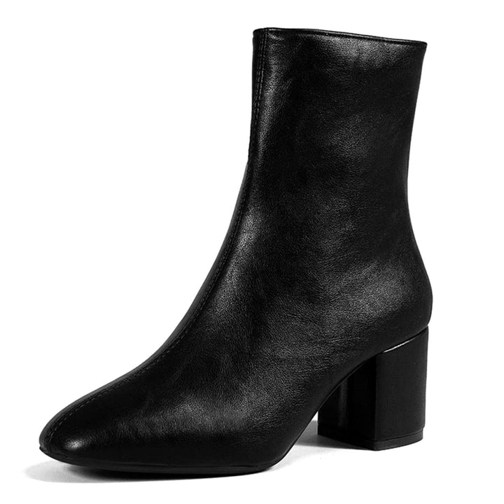 Women's Pointed-Toe Block-Heel Side-Zip Ankle Boots