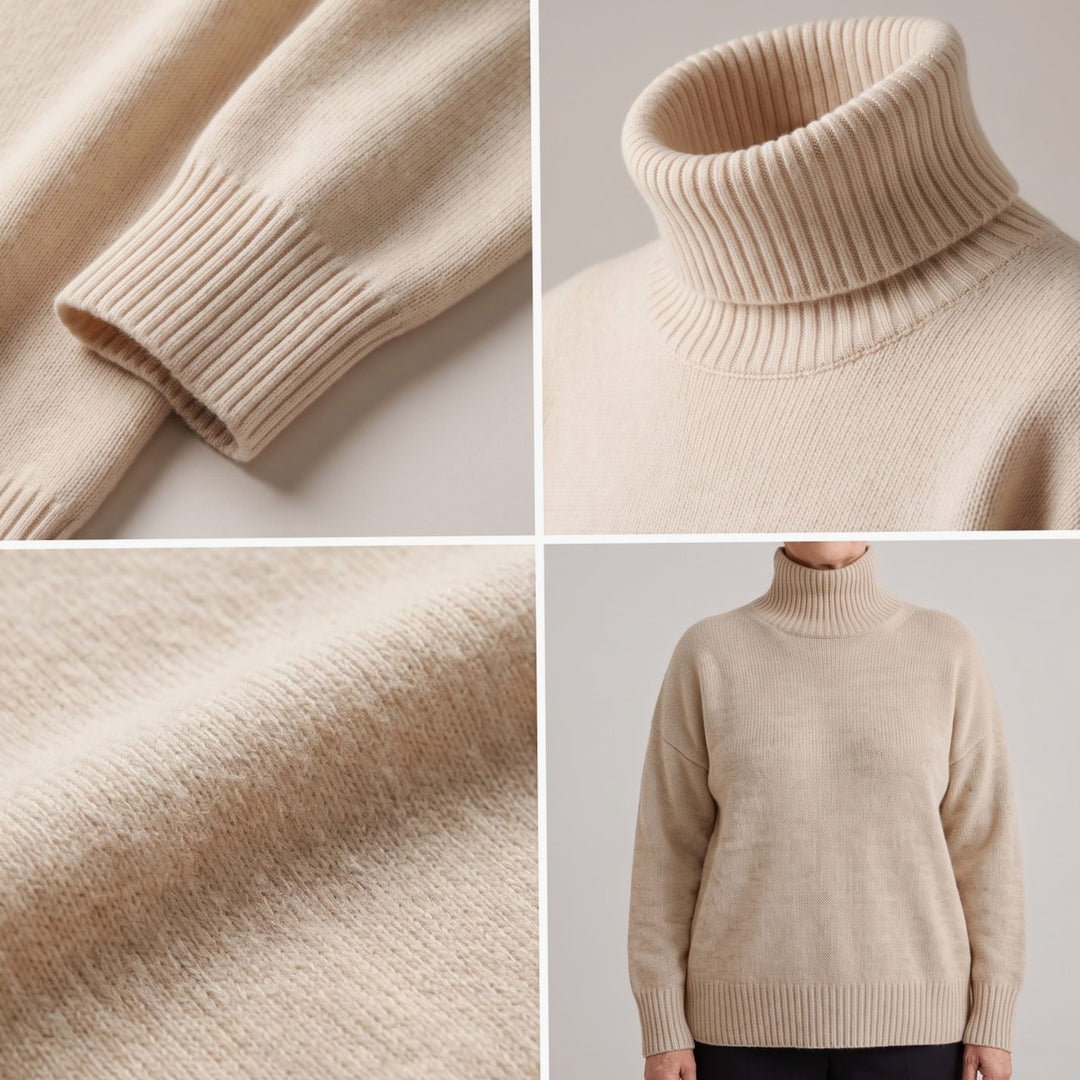 Women's Pure Cashmere Turtleneck Relaxed-Fit Sweater