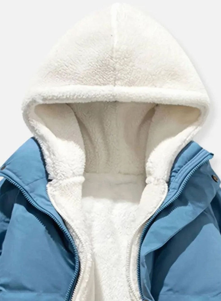 Women's Quilted Puffer Coat Sherpa-Lined Hooded Winter Jacket
