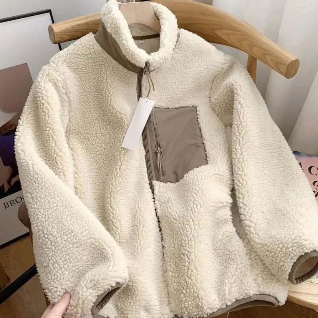 Women's Relaxed-Fit Full Zip-Up Sherpa Fleece Jacket - Coffee