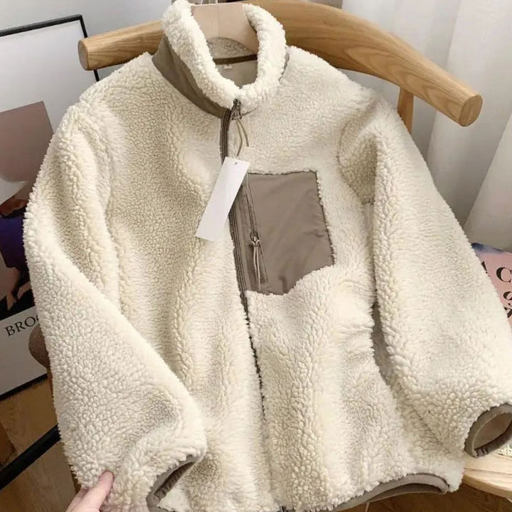 Women's Relaxed-Fit Full Zip-Up Sherpa Fleece Jacket - Coffee