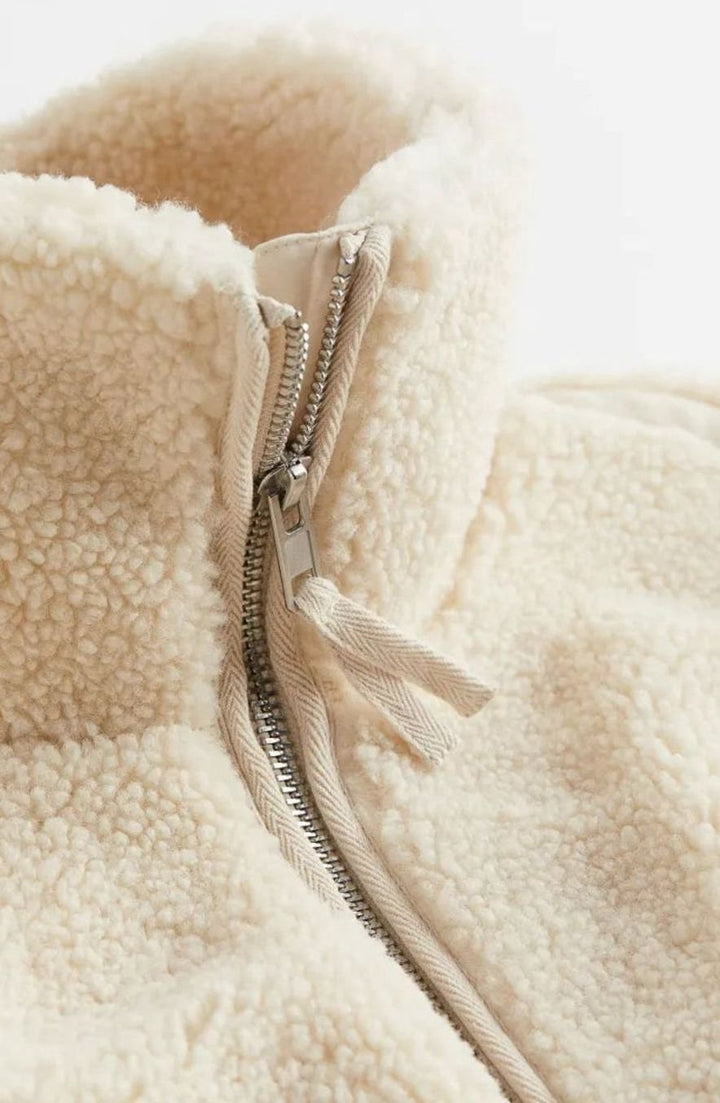 Women's Relaxed-Fit High-Neck Sherpa Zip-Up Jacket