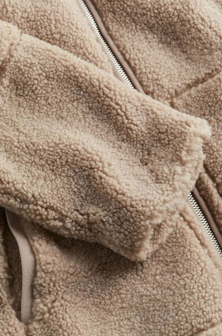 Women's Relaxed-Fit High-Neck Sherpa Zip-Up Jacket