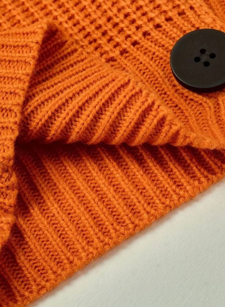 Women's Relaxed-Fit Ribbed Knit Folded Collar Pullover Sweater