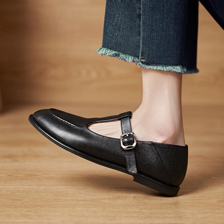 Women's Round-Toe T-Strap Buckle Mary Jane Shoes