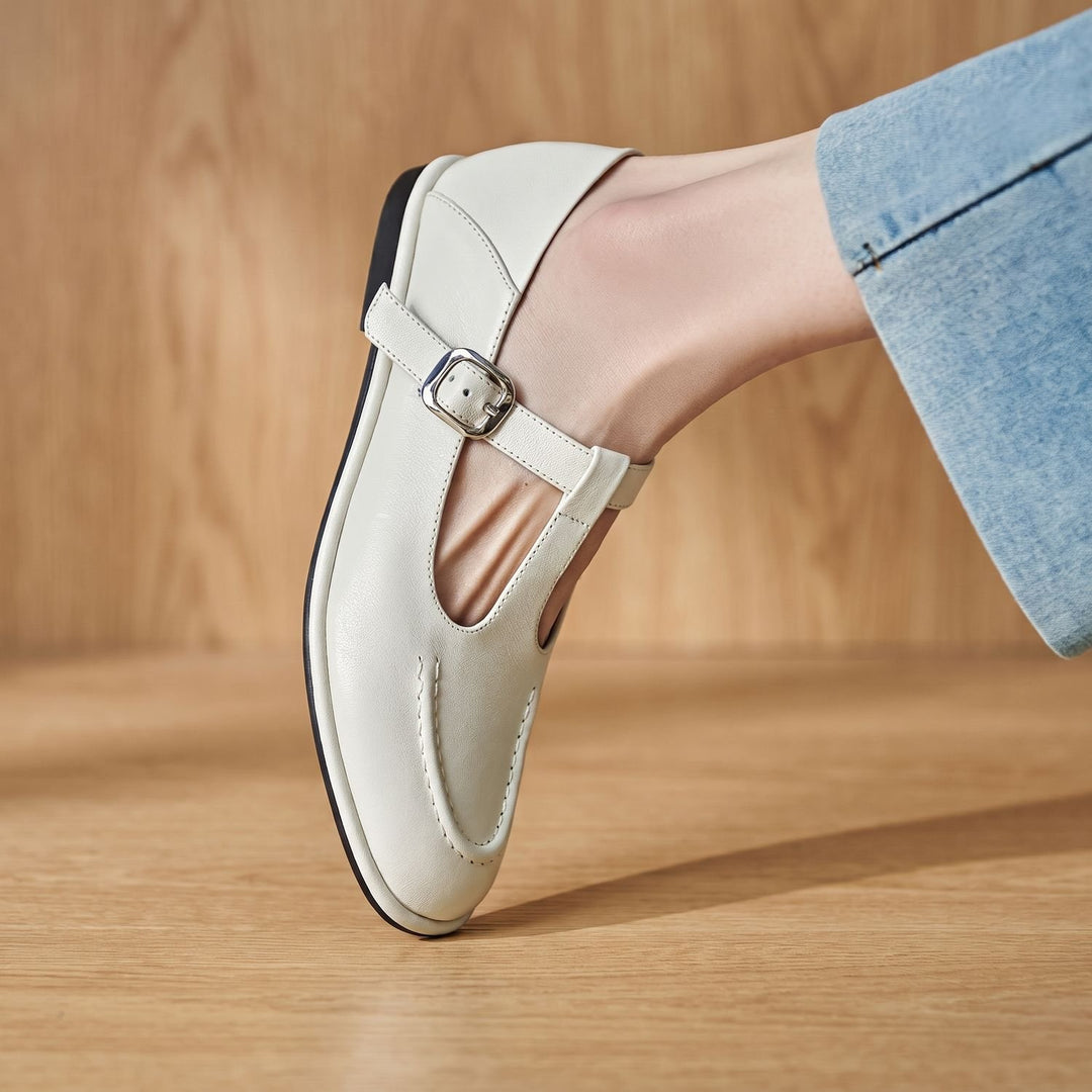 Women's Round-Toe T-Strap Buckle Mary Jane Shoes