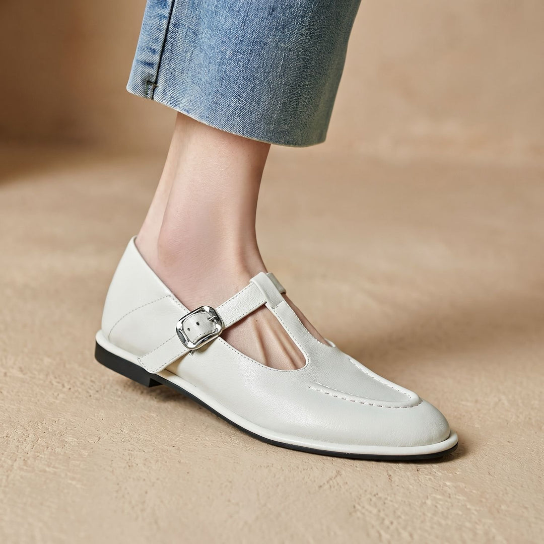 Women's Round-Toe T-Strap Buckle Mary Jane Shoes