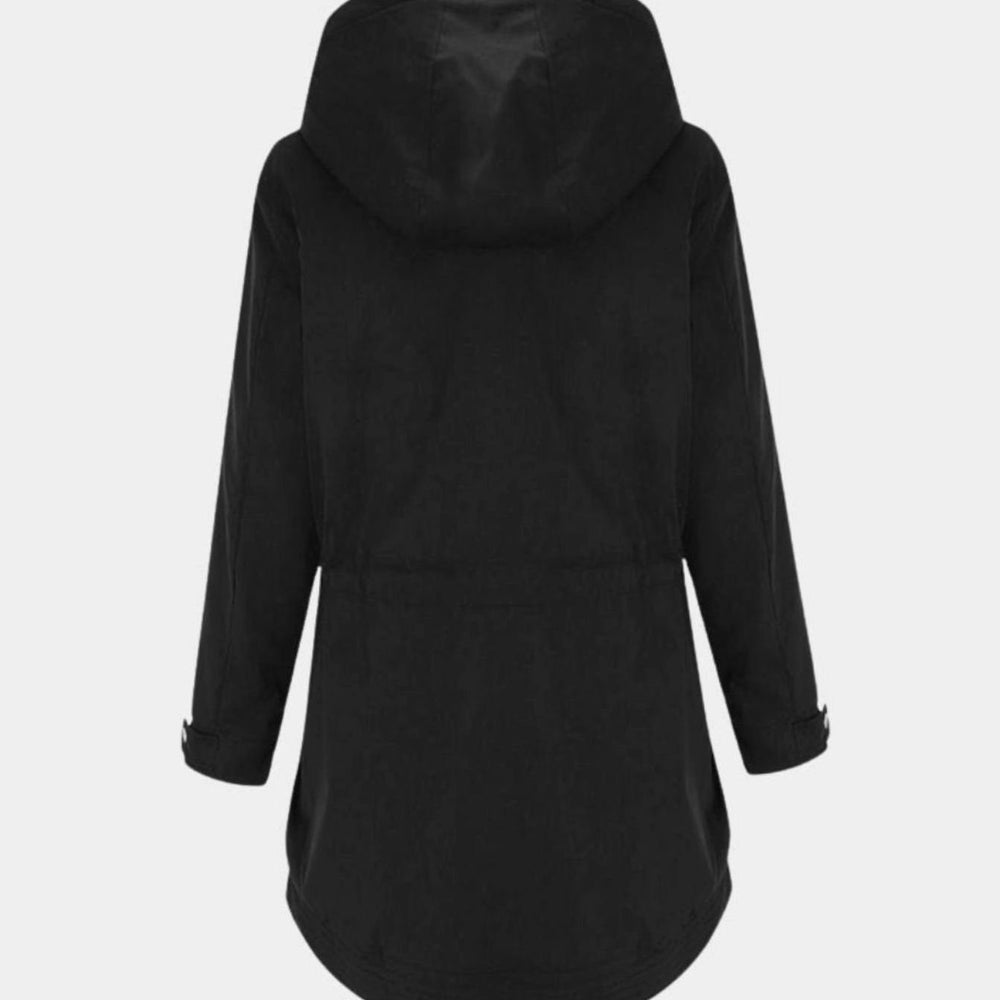Women's Sherpa-Lined Hooded Parka Jacket Adjustable Waist