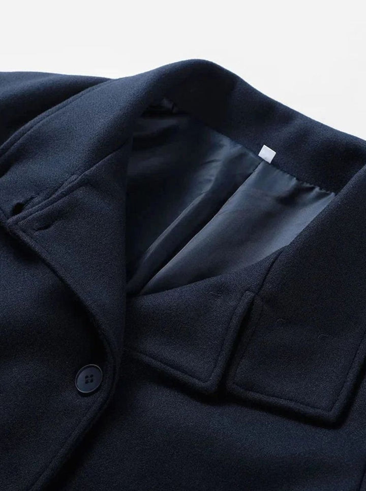 Women's Short Winter Coat High-Collar Button-Front Jacket