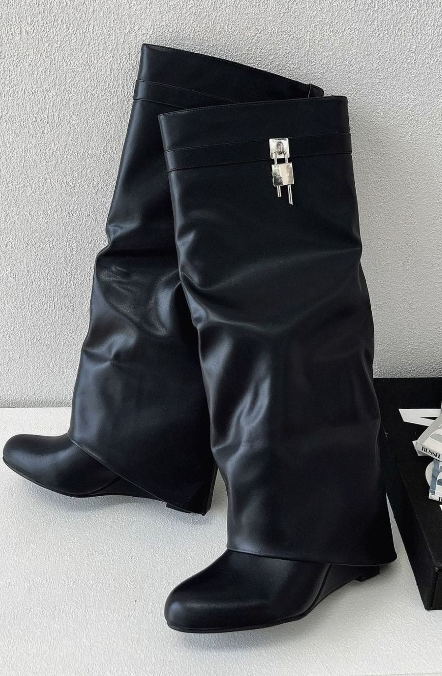 Women's Sleek Faux Leather Knee High Boots