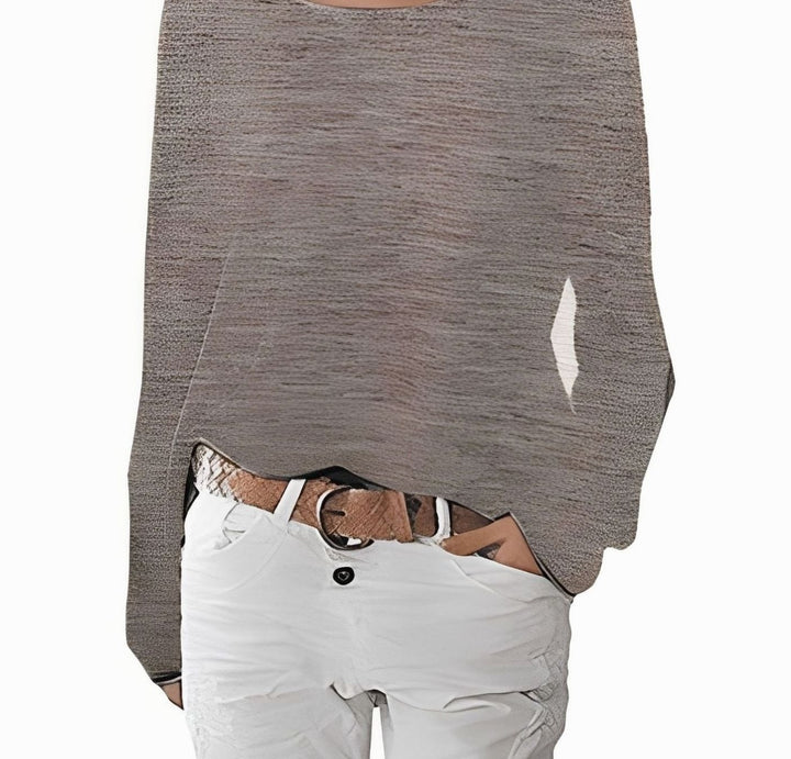 Women's Slouchy Off-the-Shoulder Long Sleeve Sweater - Beige