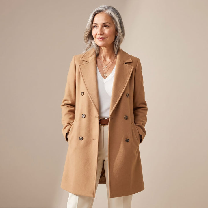 Women's Tailored Single-Breasted Wool Coat - Caramel