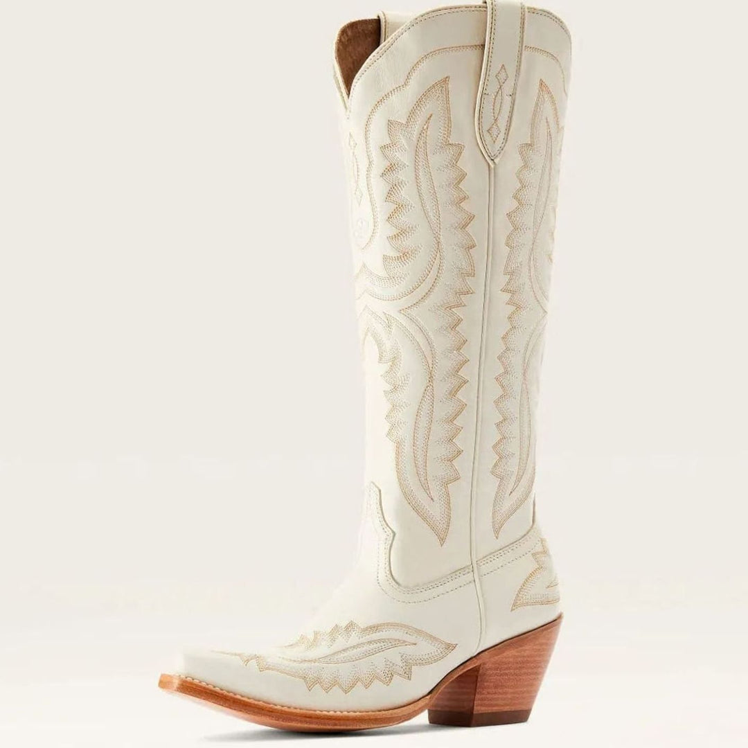 Women's Tall Embroidered Pointed-Toe Cuban Heel Cowboy Boots