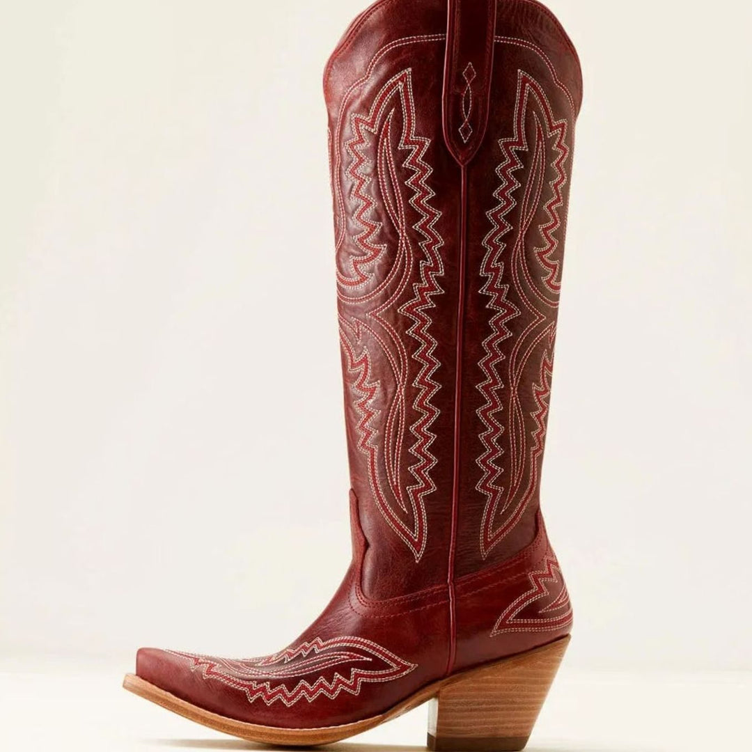 Women's Tall Embroidered Pointed-Toe Cuban Heel Cowboy Boots