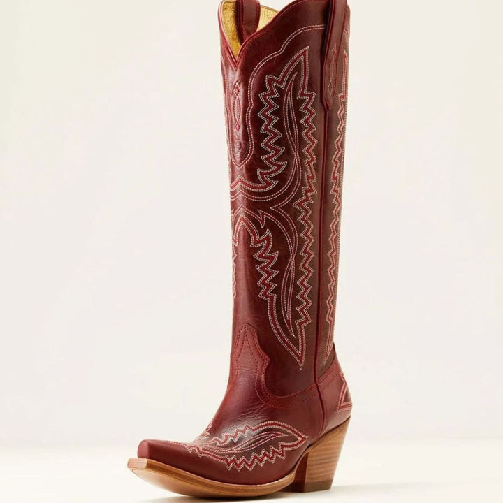 Women's Tall Embroidered Pointed-Toe Cuban Heel Cowboy Boots