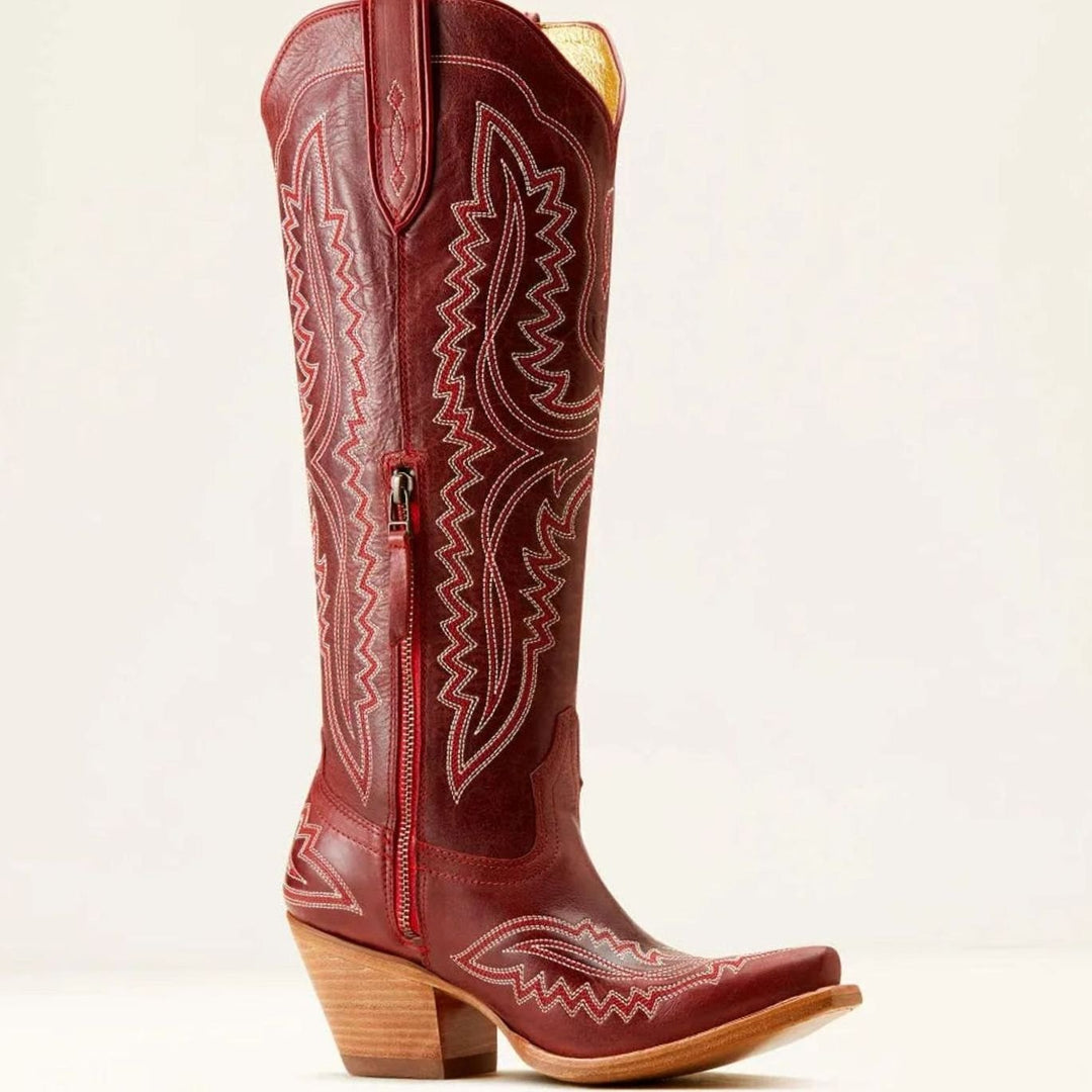 Women's Tall Embroidered Pointed-Toe Cuban Heel Cowboy Boots